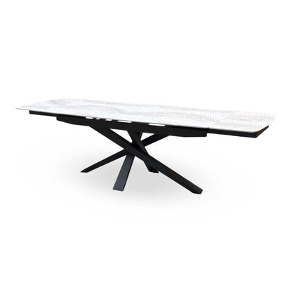‘Germain’ Real Marble Top Large Extending Dining Table