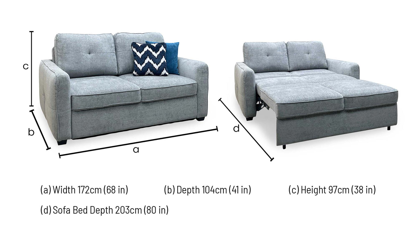 ‘Karen’ Grey Fabric 2 Seater Sofa Bed