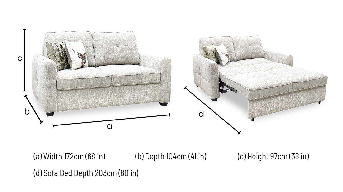 ‘Karen’ Beige Fabric 2 Seater Sofa Bed