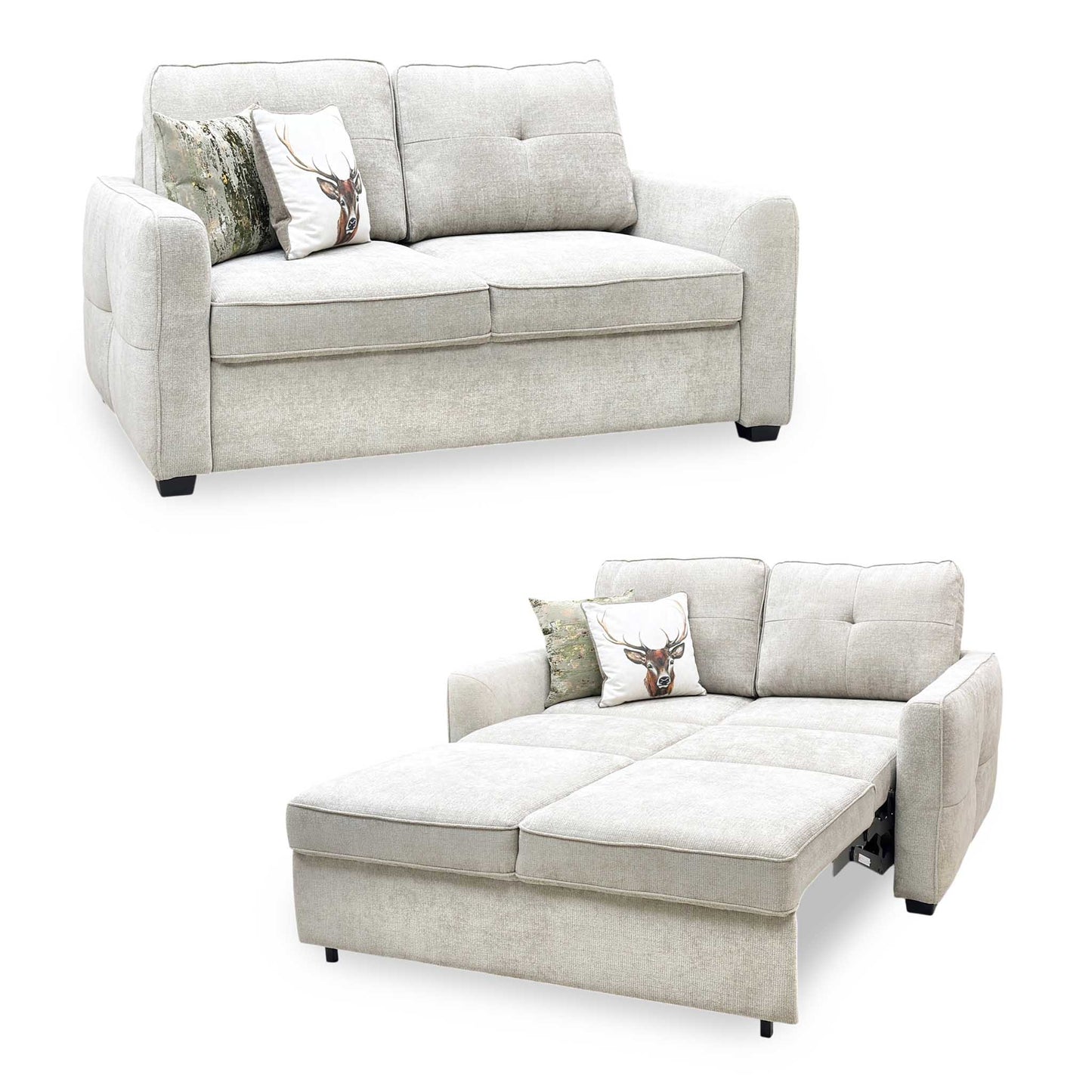 ‘Karen’ Beige Fabric 2 Seater Sofa Bed