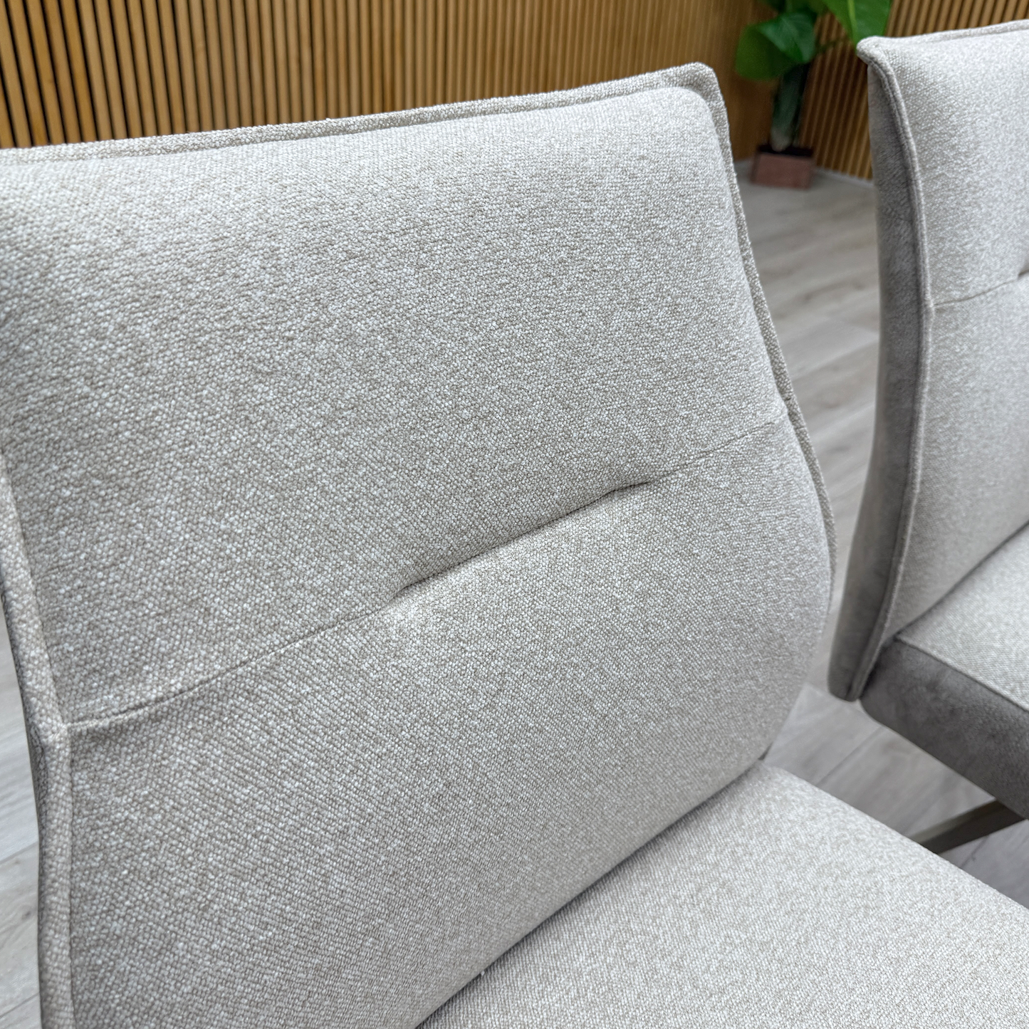‘Mirage’ Neutral Fabric Swivel Dining Armless Chairs - Set of 2