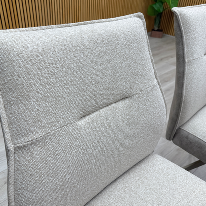 ‘Mirage’ Neutral Fabric Swivel Dining Armless Chairs - Set of 2