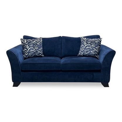 ‘Sasha’ Zara Navy Blue Fabric Classic Back 3 Seater Sofa
