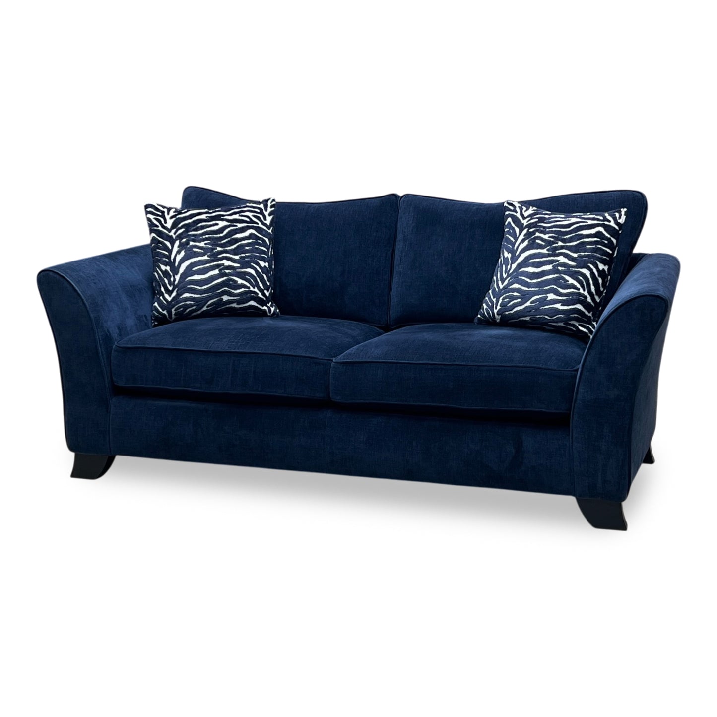 ‘Sasha’ Zara Navy Blue Fabric Classic Back 3 Seater Sofa