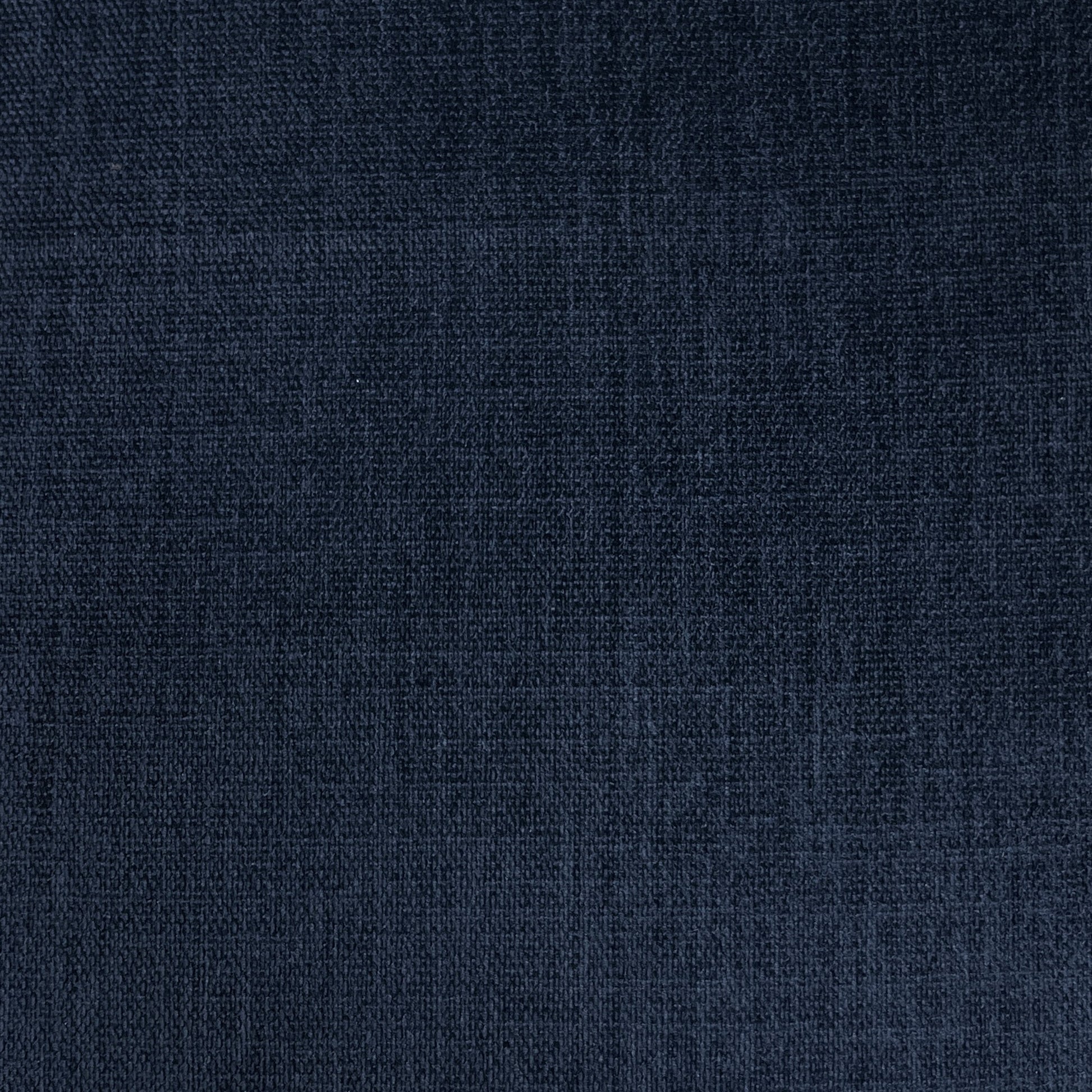 High-definition close-up macro view of the premium Zara Navy Blue upholstery fabric, detailing the fine woven textile texture, durable thread density, and rich deep indigo tonal depth.