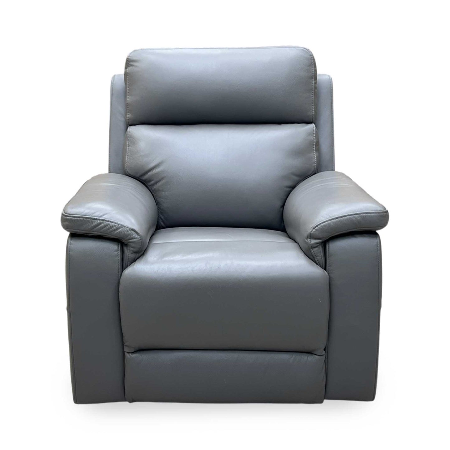 ‘Raven’ Oslo Elephant Grey Leather Power Recliner Chair