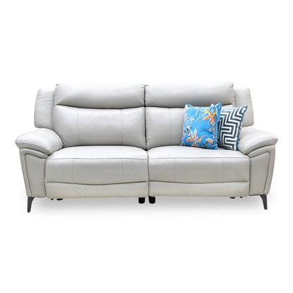 ‘Panache’ Lead Grey Cat-60_23 Leather 3 Seater Power Recliner Sofa