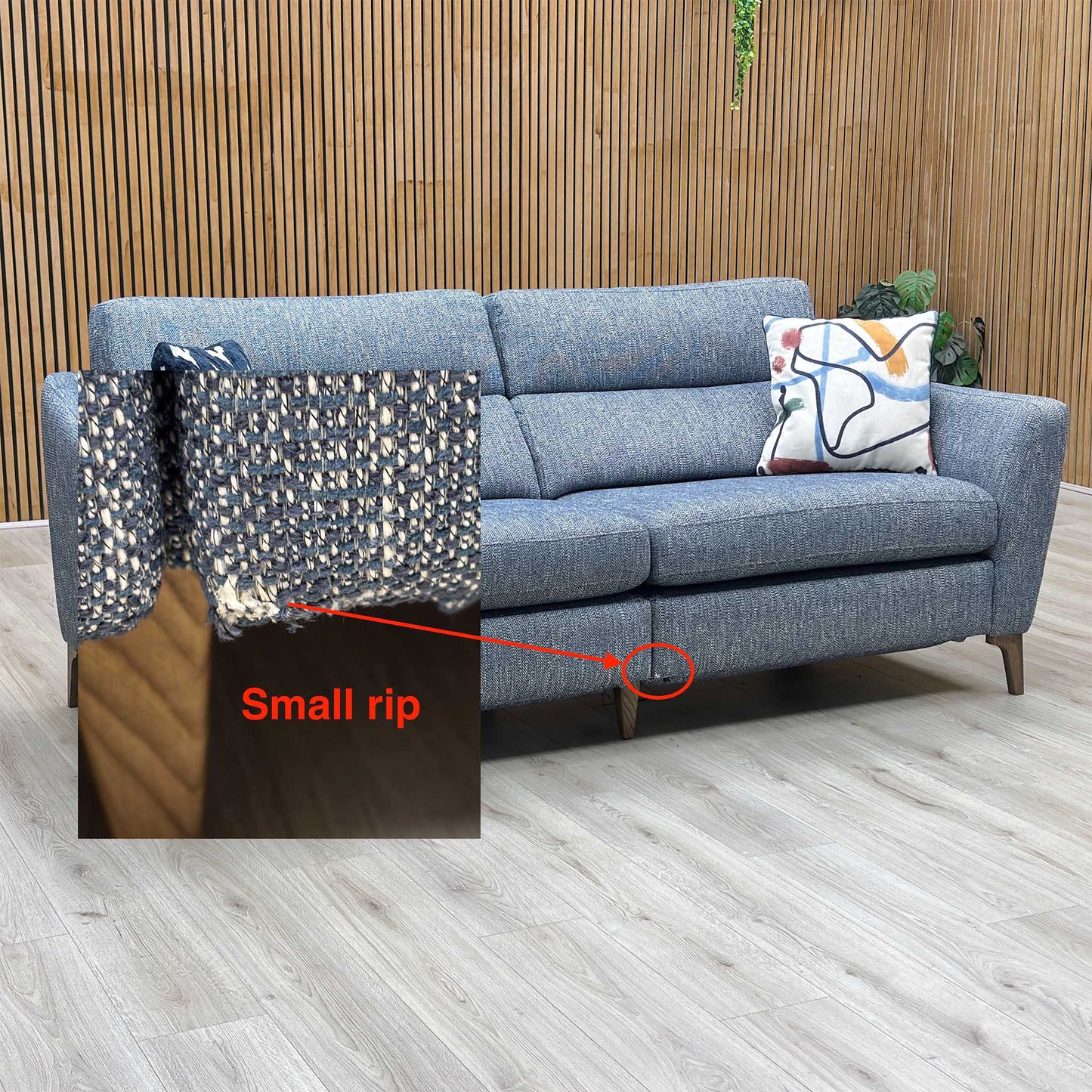 ‘Moderna’ Blr Marine Blue Sw Fabric 3 Seater Power Recliner Sofa with Telescopic Headrests