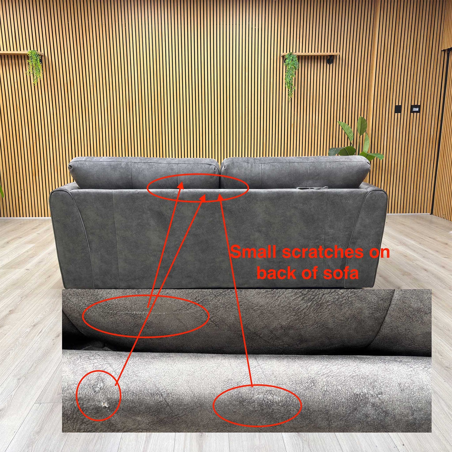 ‘Mariah' Dapple Moleskin-Tri No Insert Fabric 3 Seater Sofa