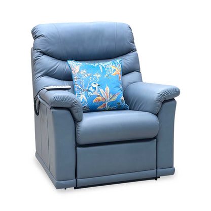 G Plan ‘Malvern’ L857 Cambridge Sky Blue Leather Small Rise and Recliner Chair