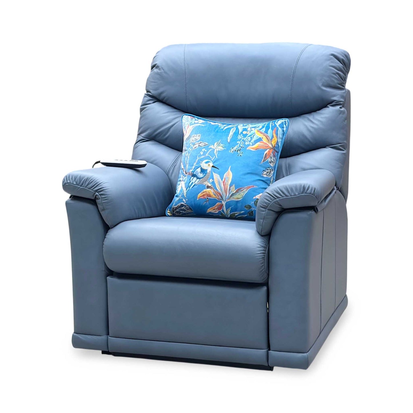 G Plan ‘Malvern’ L857 Cambridge Sky Blue Leather Small Rise and Recliner Chair