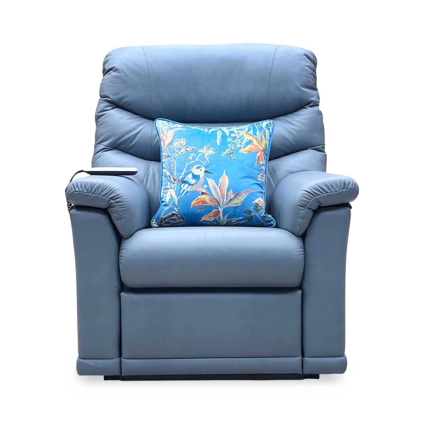 G Plan ‘Malvern’ L857 Cambridge Sky Blue Leather Small Rise and Recliner Chair