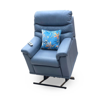 G Plan ‘Malvern’ L857 Cambridge Sky Blue Leather Small Rise and Recliner Chair