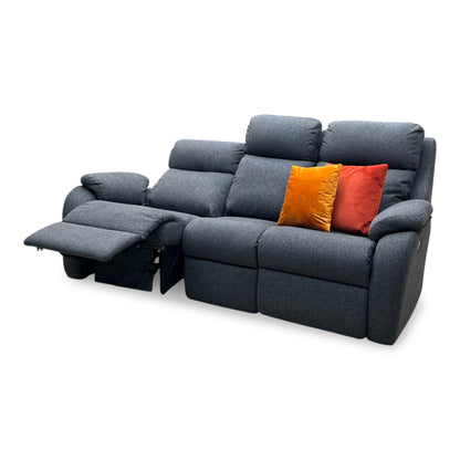 G Plan ‘Kingsbury’ A943 Roche Slate Grey Fabric 3 Seater Power Recliner Sofa with Power Headrests and Power Lumbar