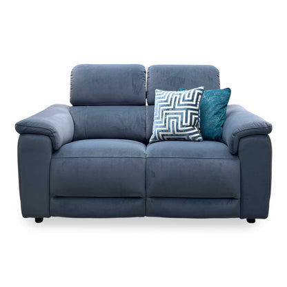 ‘Genius' Bella Iron Grey Fabric 2 Seater Power Recliner Sofa with Power Headrests