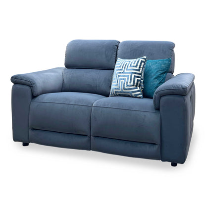 ‘Genius' Bella Iron Grey Fabric 2 Seater Power Recliner Sofa with Power Headrests