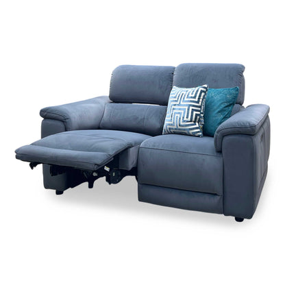 ‘Genius' Bella Iron Grey Fabric 2 Seater Power Recliner Sofa with Power Headrests