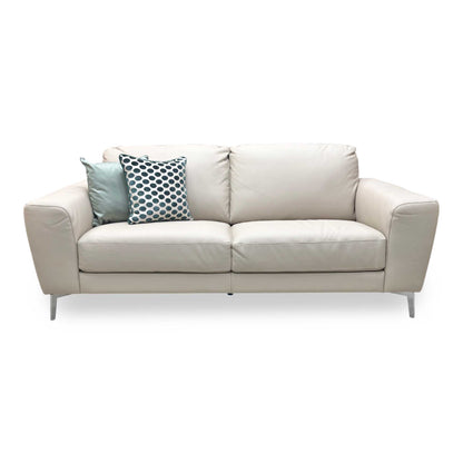 ‘Bocelli’ Verona Cappuccino Light Cream 2574 Leather 3 Seater Sofa