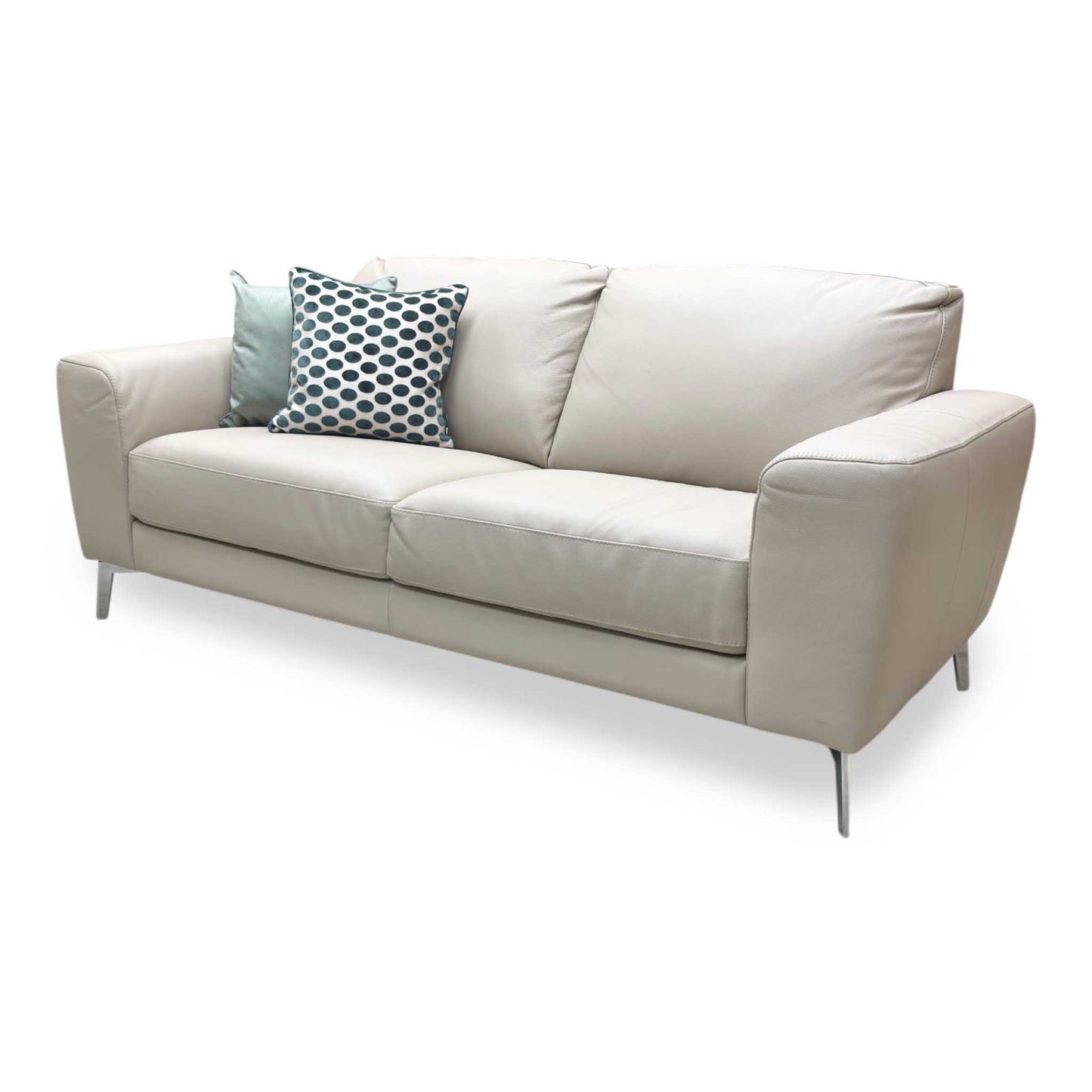 ‘Bocelli’ Verona Cappuccino Light Cream 2574 Leather 3 Seater Sofa