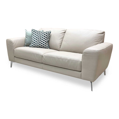 ‘Bocelli’ Verona Cappuccino Light Cream 2574 Leather 3 Seater Sofa