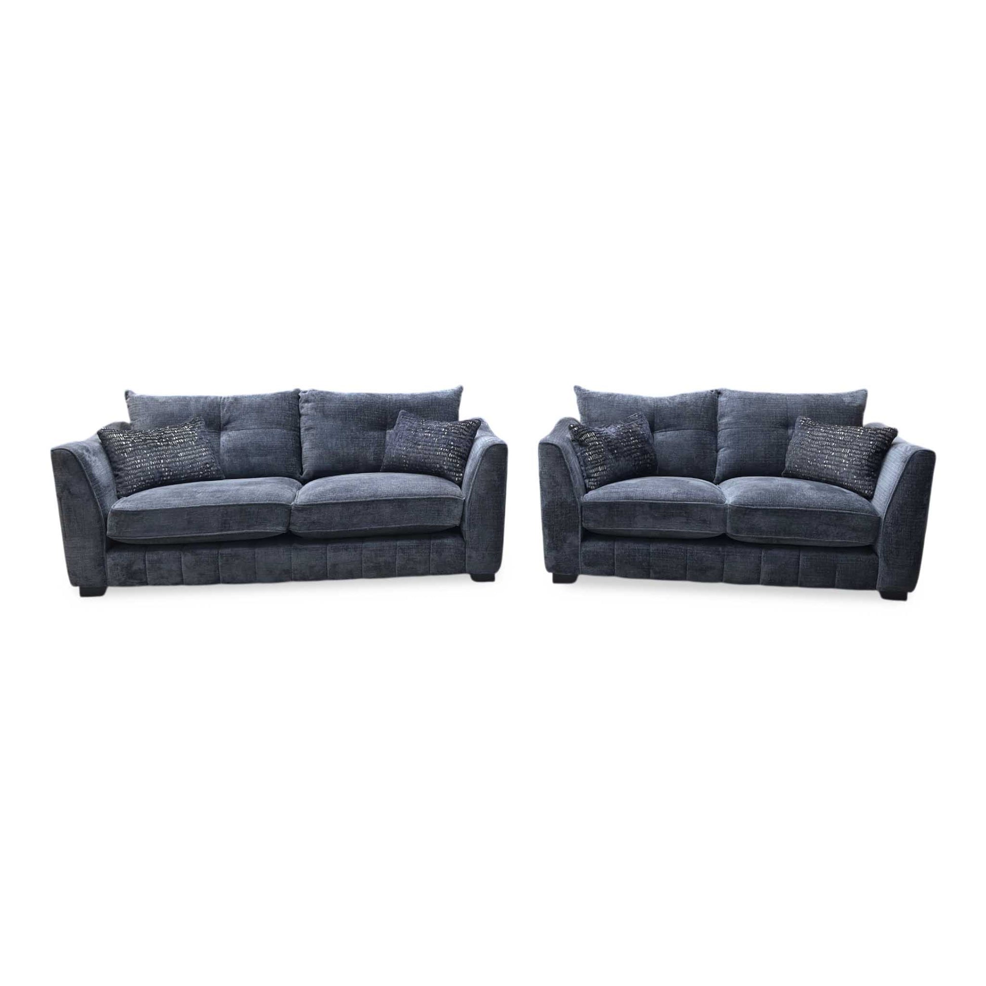 ‘Allure’ Coco Indigo Wng Fabric Classic Back 3 + 2 Seater Sofa Set Furniture Village