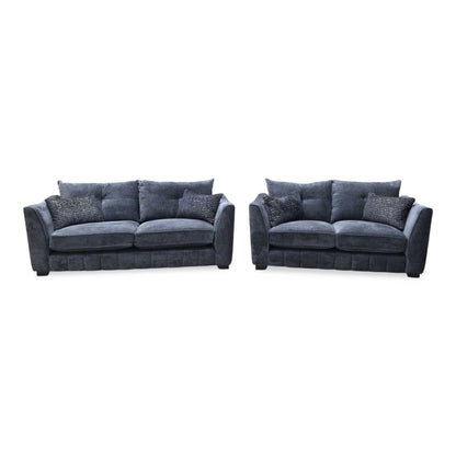 ‘Allure’ Coco Indigo Wng Fabric Classic Back 3 + 2 Seater Sofa Set Furniture Village