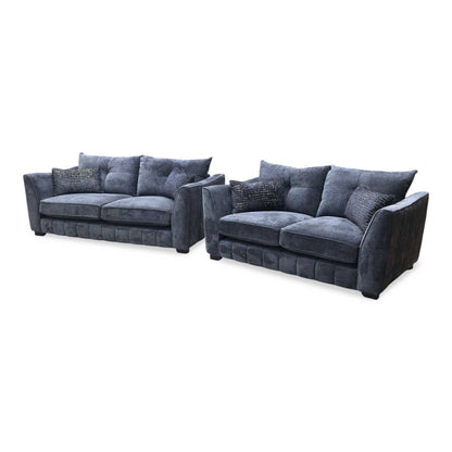 ‘Allure’ Coco Indigo Wng Fabric Classic Back 3 + 2 Seater Sofa Set Furniture Village