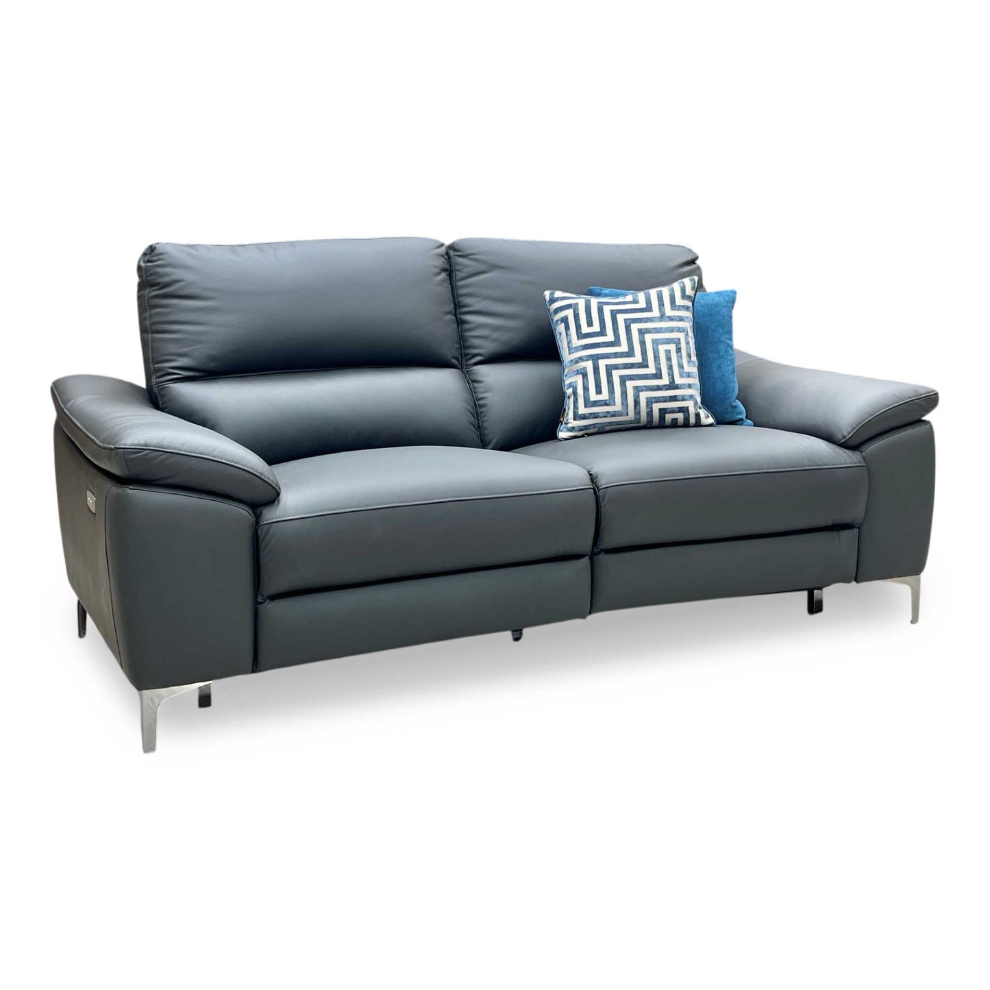 ‘Pavilion’ Charcoal Grey Faux Leather 3 Seater Power Recliner Sofa