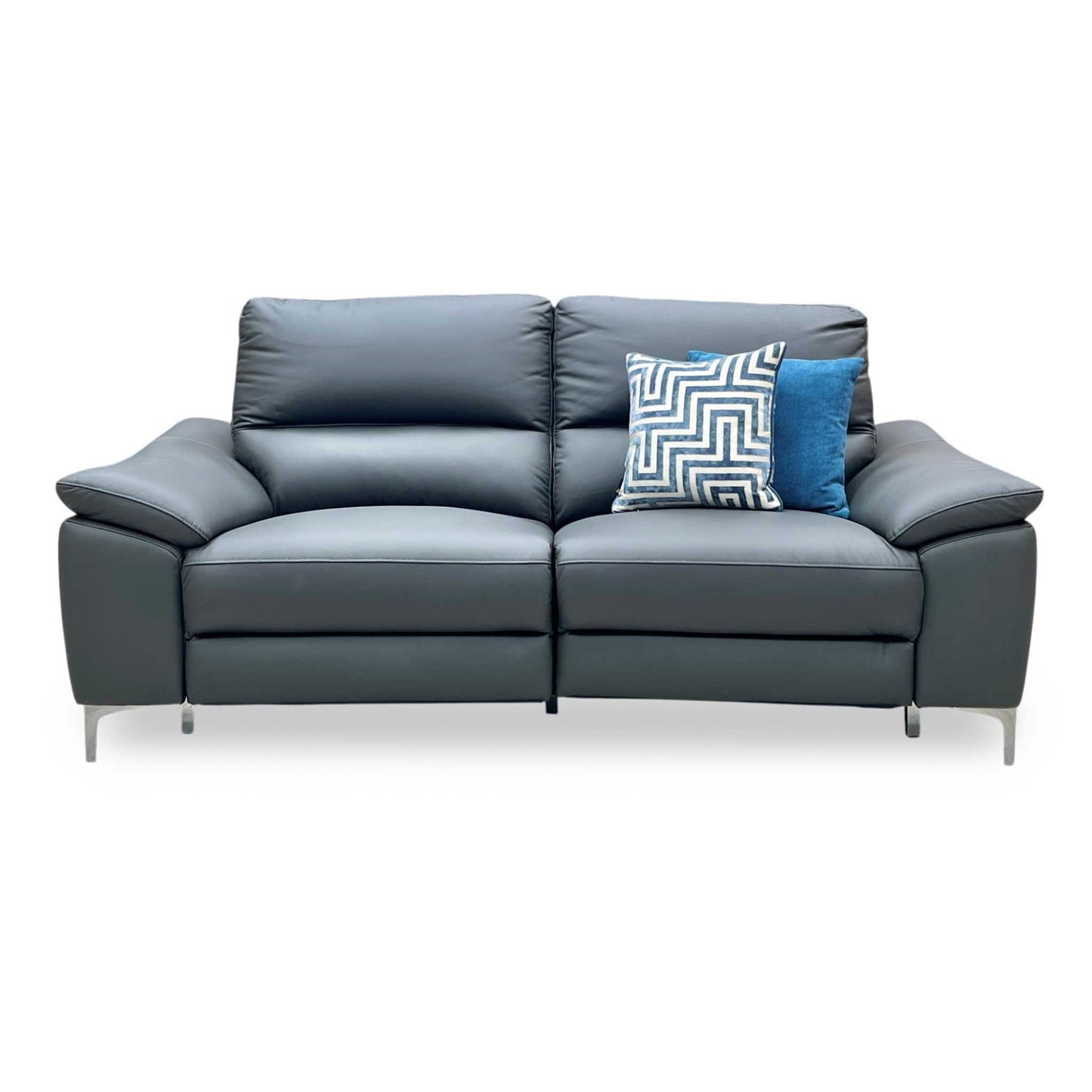 ‘Pavilion’ Charcoal Grey Faux Leather 3 Seater Power Recliner Sofa
