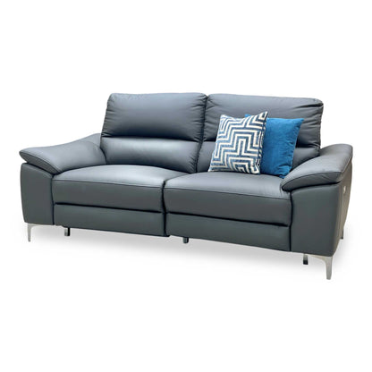 ‘Pavilion’ Charcoal Grey Faux Leather 3 Seater Power Recliner Sofa