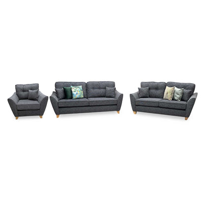 'Halstow' Charcoal Grey Fabric 3 + 2 Seater with Armchair Sofa Set Very.com