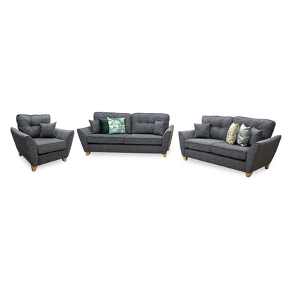 'Halstow' Charcoal Grey Fabric 3 + 2 Seater with Armchair Sofa Set Very.com