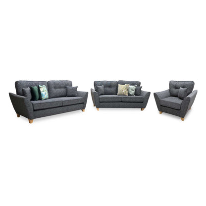 'Halstow' Charcoal Grey Fabric 3 + 2 Seater with Armchair Sofa Set Very.com