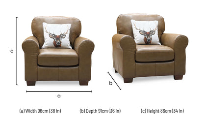 ‘Bailey’ Tan Brown Italian Leather Armchair