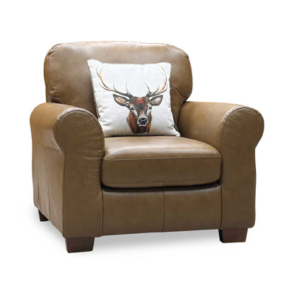 ‘Bailey’ Tan Brown Italian Leather Armchair