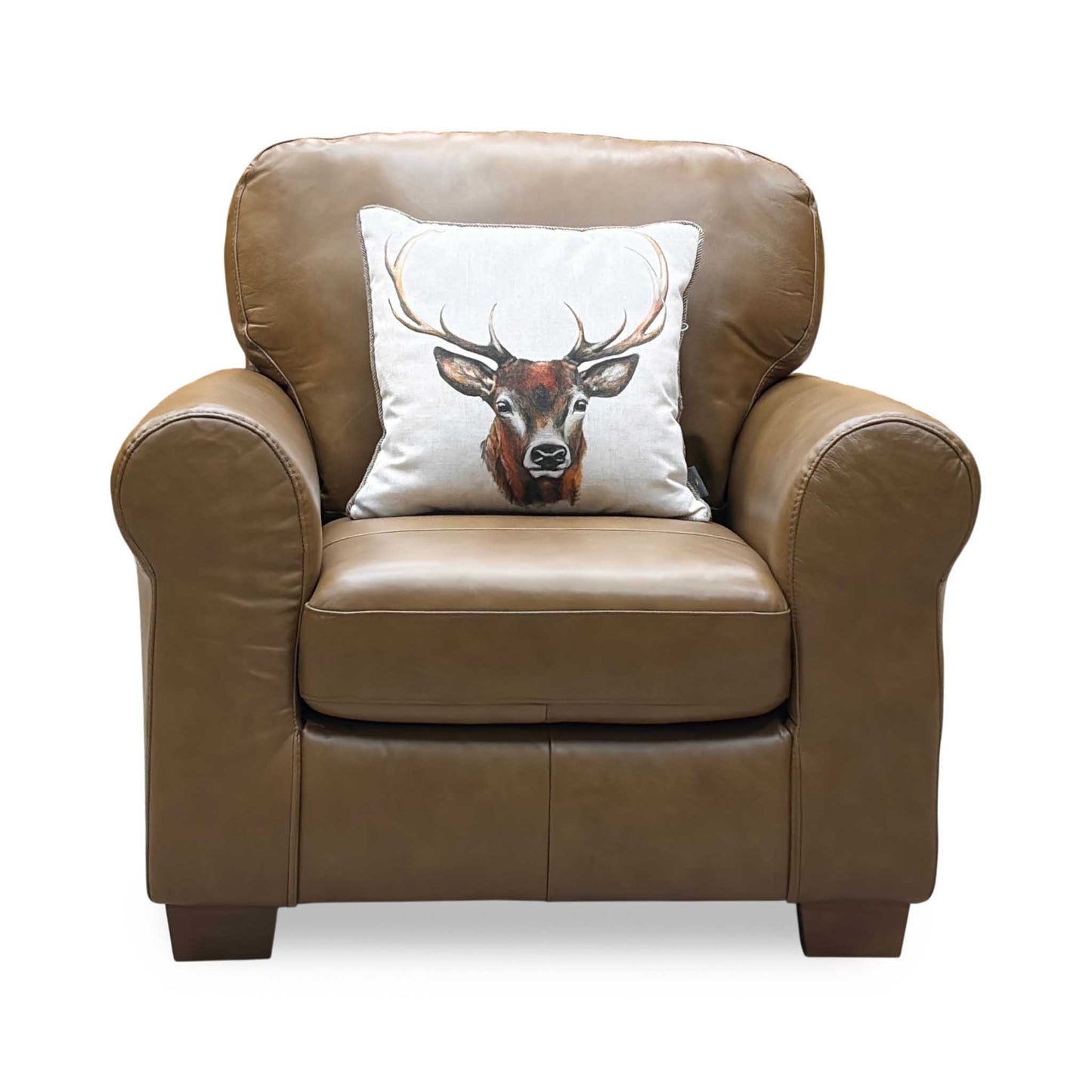 ‘Bailey’ Tan Brown Italian Leather Armchair