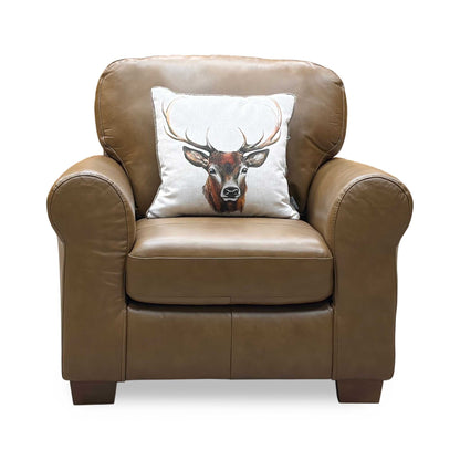 ‘Bailey’ Tan Brown Italian Leather Armchair