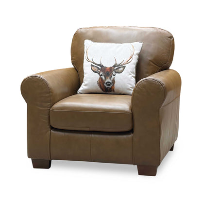 ‘Bailey’ Tan Brown Italian Leather Armchair