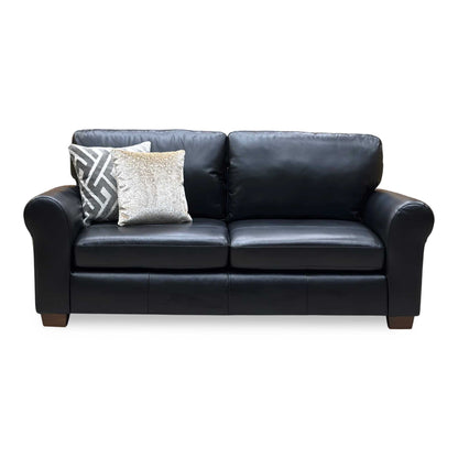 ‘Bailey' Black Leather 3 Seater Sofa