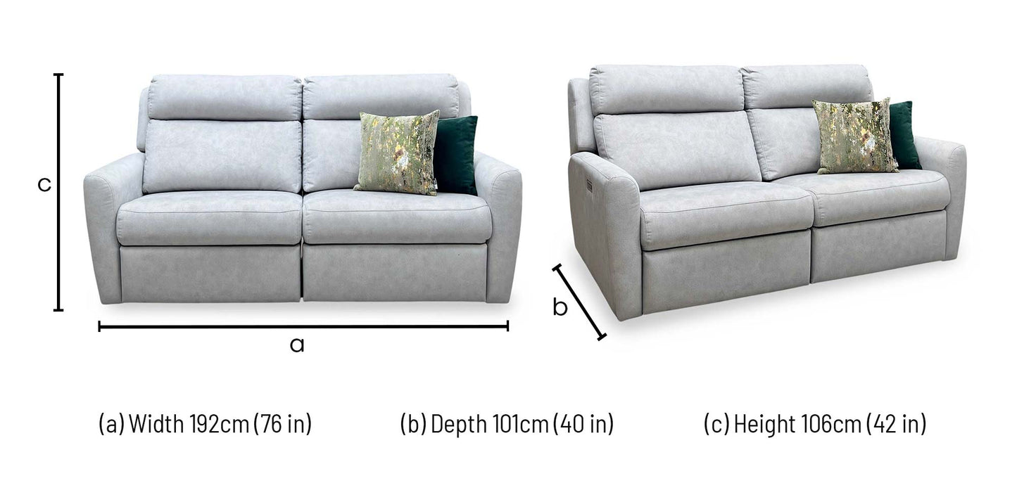 G Plan ‘Wren’ A124 Stingray Charcoal Grey Fabric 3 Seater Power Recliner Sofa with Power Headrests and Power Lumbar