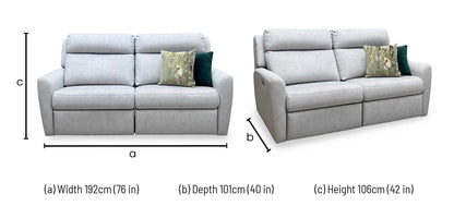 G Plan ‘Wren’ A124 Stingray Charcoal Grey Fabric 3 Seater Power Recliner Sofa with Power Headrests and Power Lumbar