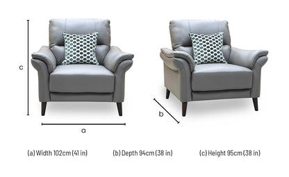 ‘Winner’ Oslo Cat-40_15 Elephant Grey Leather Armchairs - Set of 2