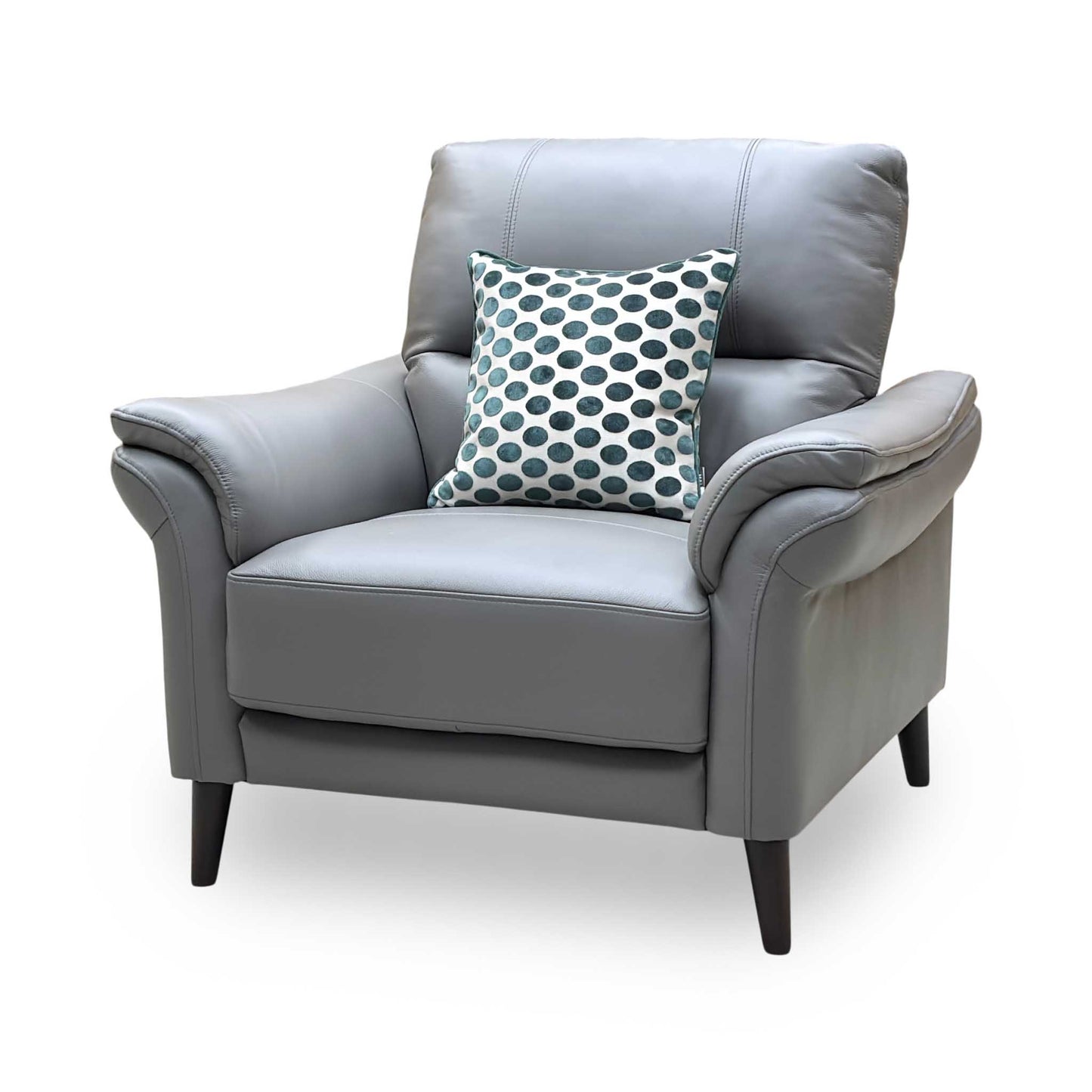 ‘Winner’ Oslo Cat-40_15 Elephant Grey Leather Armchairs - Set of 2