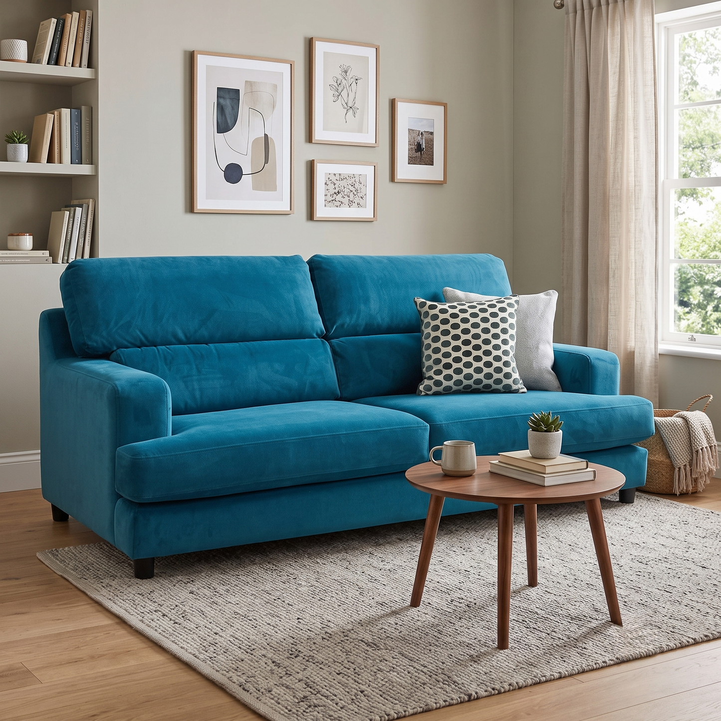 The Lounge Co. ‘Romilly’ Dra008 Dragoneye Teal Wa Ft Fabric 3 Seater Sofa