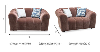 ‘Rhianna’ Manhattan Burnt Sienna Orange Fabric Cuddler Chair