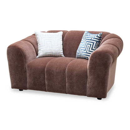 ‘Rhianna’ Manhattan Burnt Sienna Orange Fabric Cuddler Chair