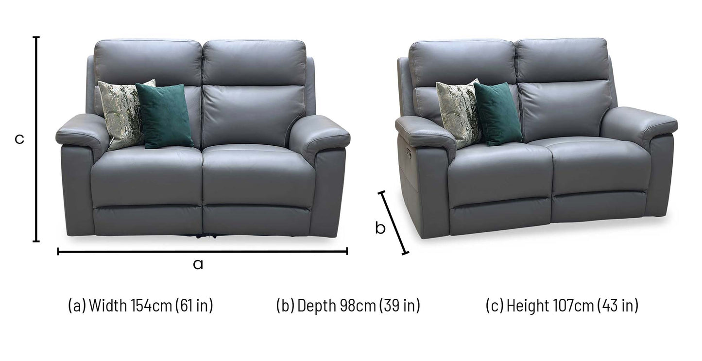 ‘Raven’ Oslo Elephant Grey Cat-40_15 Leather 2 Seater Power Recliner Sofa