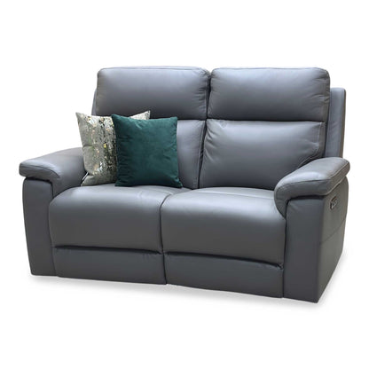 ‘Raven’ Oslo Elephant Grey Cat-40_15 Leather 2 Seater Power Recliner Sofa