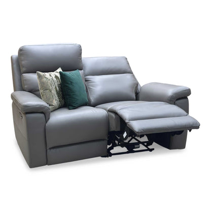 ‘Raven’ Oslo Elephant Grey Cat-40_15 Leather 2 Seater Power Recliner Sofa