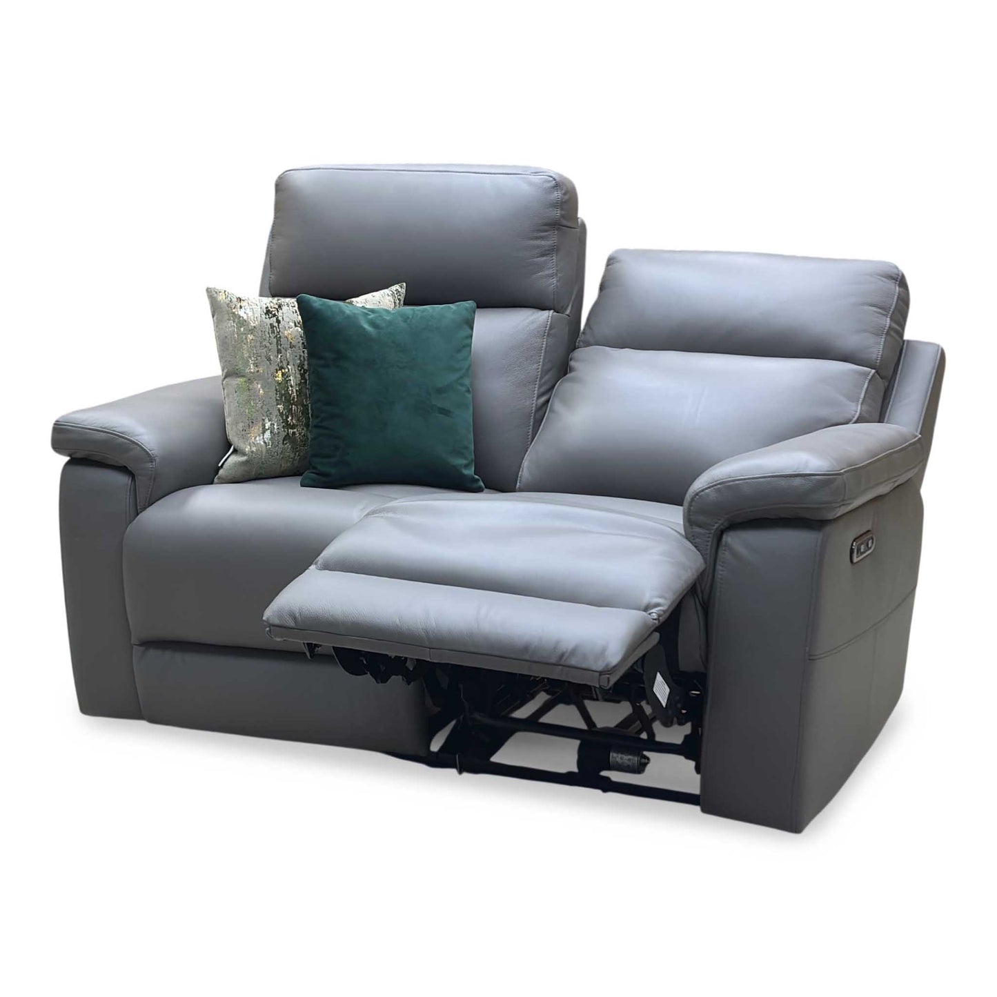 ‘Raven’ Oslo Elephant Grey Cat-40_15 Leather 2 Seater Power Recliner Sofa
